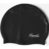 Шапочка для плавания Finals, силикон, универсальная (подойдёт и для длинных волос), разн. цвета черный