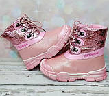 Чоботи зима дівчаток з блискавкою PINK, фото 2