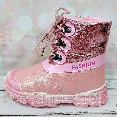 Чоботи зима дівчаток з блискавкою PINK, фото 1