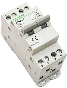 Перемикач на генератор I-0-II трипозиційний 2 полюси 63 А SVK2-63