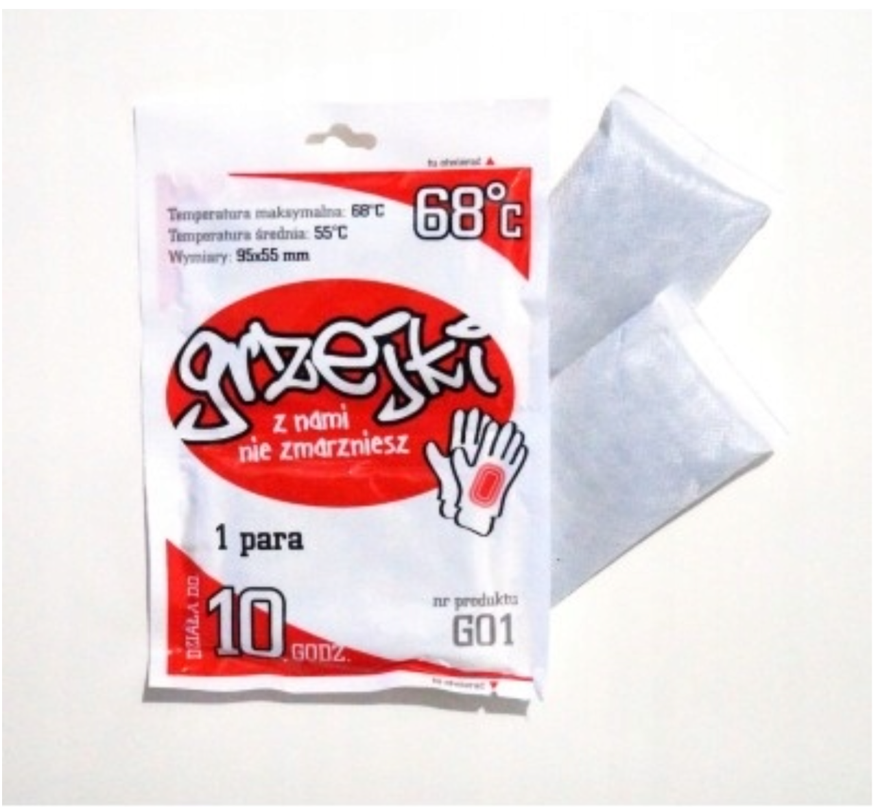 Химическая грелка для рук Hand Hot Pack Warmer 95*55мм 20 шт - 10 часов обогрева, 68 градусов