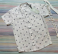 Детская белая рубашка с корабликами Cool Club р. 122