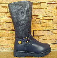 Чоботи сині "Роза"