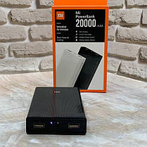 Power Bank Mi 20000 mAh Чорний  ⁇  Повербанк  ⁇  Зовнішній акумулятор для телефона  ⁇  Портативна батарея, фото 3