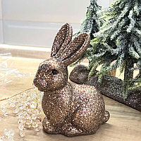 Фигурка кролика из пластика с декором из глиттера 15 см