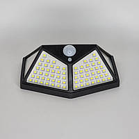 Вуличний світильник на сонячній батареї з датчиком руху, світлодіодний ліхтар, настінний, 100 LED