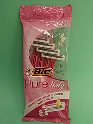 Станок для гоління BIC 3 Pure Lady рожевий, 4 шт/уп