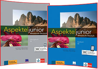 Аspekte junior B2. Kursbuch+Übungsbuch. Комплект книг Підручник+Зошит німецької мови. Klett