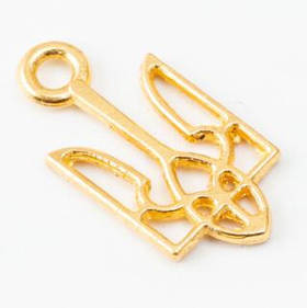 Набір підвісок у формі тризубу RESTEQ 100 шт., золото. Металеві підвіски тризуби для рукоділля