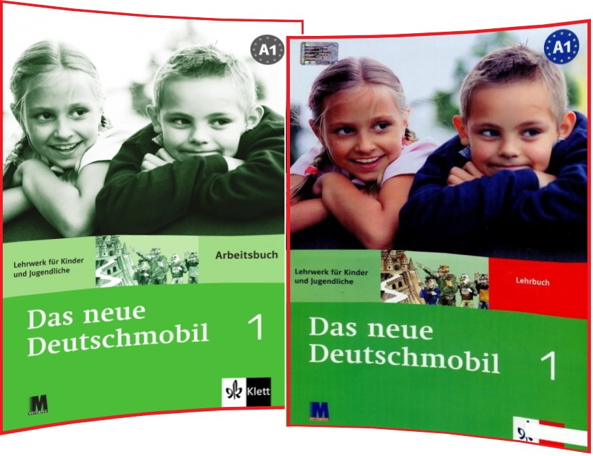 Das Neue Deutschmobil 1. Kursbuch+Arbeitsbuch. Комплект книг з німецької мови. Підручник+Зошит. Klett