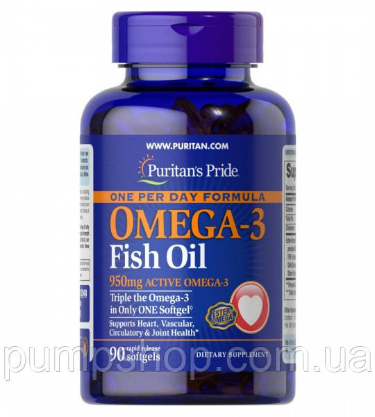 Омега-3 Puritan's Pride One Per Day Omega-3 Fish Oil 1400 мг 90 капс.