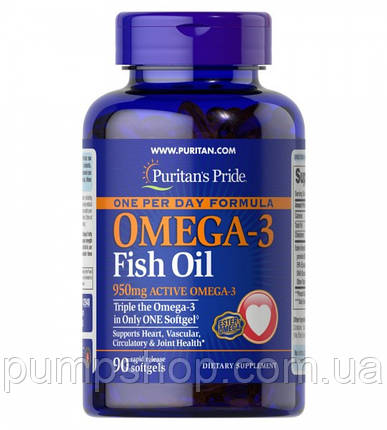 Омега-3 Puritan's Pride One Per Day Omega-3 Fish Oil 1400 мг 90 капс., фото 2