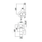 Змішувач для гігієнічного душу PAFFONI Tweet Round Mix прихованого монтажу сатин латунь ZDUP110ST, фото 2