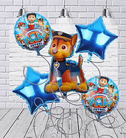 Кулі повітряні надувні фольговані Щенячий патруль Чейз Гонщик набір 5 шт