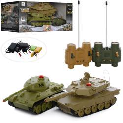 МАШИНА Р/К ТАНК 33821 (6) (2пульта),21 см 2 шт., акум 2 шт., звук, світло, в кірку, 34-16,5-19,5 см