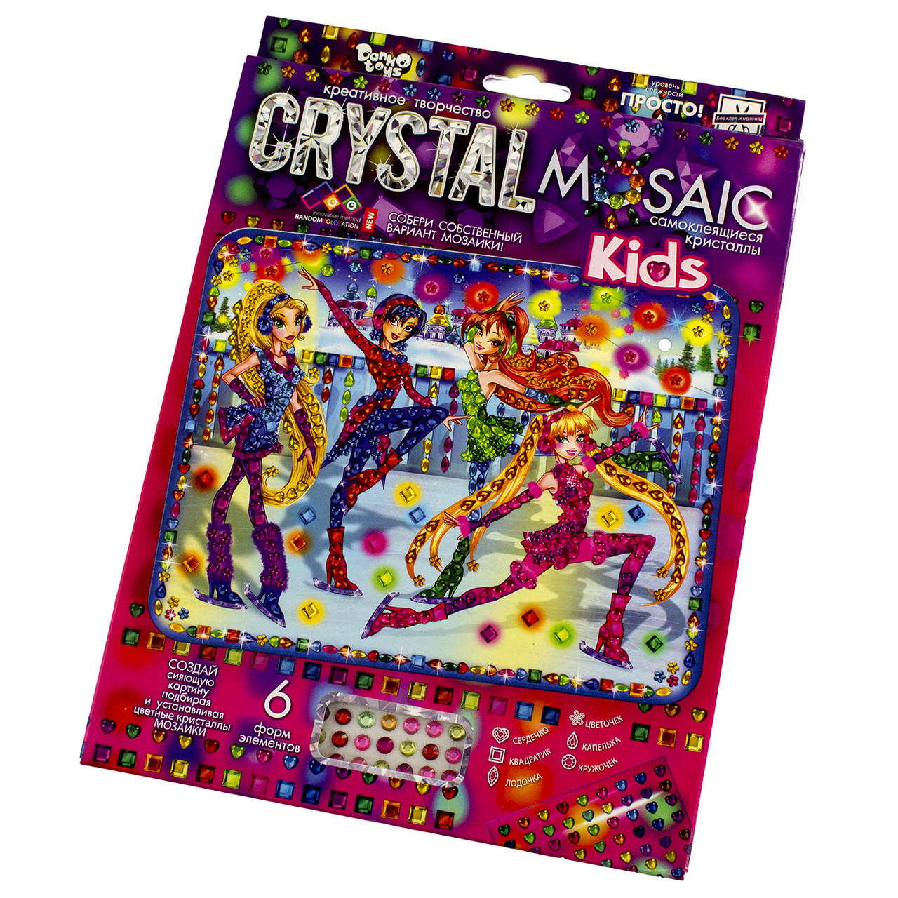 Набір креативної творчості "Crystal Mosaic Kids" №CRMk-01-01,02,03,04...10/DankoToys/(20)