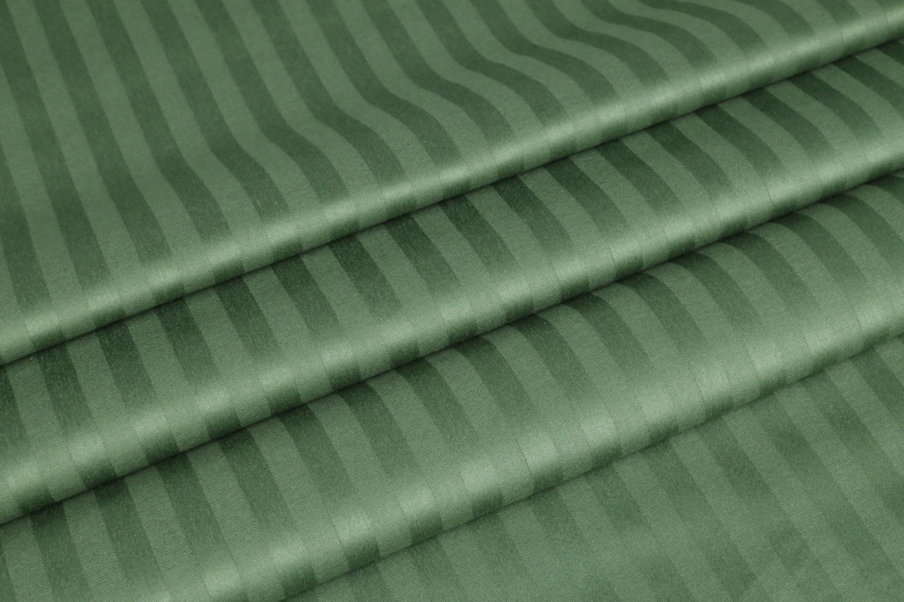 Готельний СТРАЙП-сатин (1,2 см) Зелений 100% бавовна (залишок 0.70 мп)