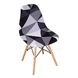 Чохол на стілець. Універсальний еластичний чохол на кухонний стілець. Стрейчевий чохол на стілець зі спинкою, фото 3