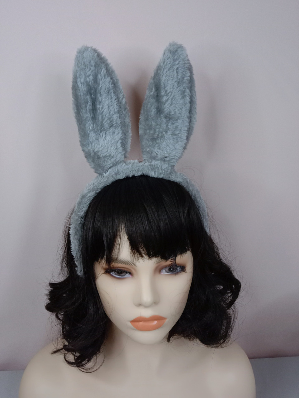 Дитячий новорічний обруч вушка зайчика 1 шт вуши зайця сірі уши кролика, фото 1