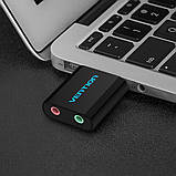 Зовнішня звукова карта VEnTIOn USB аудіоадаптер з роз'ємом для навушників та мікрофона корпус з алюмінієвого сплаву (VAB-S13), фото 9