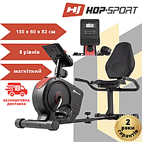 Велотренажер для реабилитации Горизонтальный велотренажер Hop-Sport HS-2050L Beat красный, до 120 кг, домашний