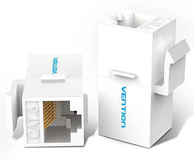 З'єднувач витої пари Vention CAT6 UTP Keystone Jack Ethernet LAN Білий IPGW0