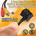 Ширококутний CCTV мінікамера відеоспостереження з мікрофоном 1000TVL 1/3" Sony PH1099 PAL, фото 4