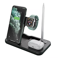 Беспроводное зарядное устройство для iPhone/AirPods/Apple Watch Station OW-01 15W Black