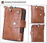 Чоловічий гаманець із натуральної шкіри. Шкіряний гаманець чоловічий портмоне зі шкіри Коричневий, фото 8