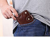Чоловічий гаманець із натуральної шкіри. Шкіряний гаманець чоловічий портмоне зі шкіри Коричневий, фото 10