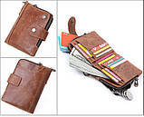 Чоловічий гаманець із натуральної шкіри. Шкіряний гаманець чоловічий портмоне зі шкіри Коричневий, фото 9