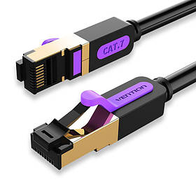 Інтернет-кабель Vention Cat7 гігабітний LAN-кабель RJ45 патч-корд 10 Гбіт/с 1,5 м Чорний ICDBG