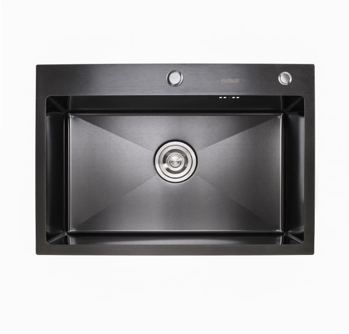 Кухонна мийка Platinum Handmade 6545 PVD чорна 3.0/0.8, фото 1