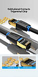 Інтернет-кабель Vention CAT8 40 Гбіт/с 2000 МГц SSTP RJ45 1,5 м Чорний IKABG, фото 7