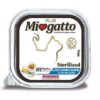 Влажный беззерновой корм для взрослых стерилизованных котов Morando Miogatto Sterilized с лососем 100 г