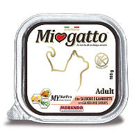 Влажный беззерновой корм для взрослых котов Morando Miogatto Adultс лососем и креветками 100 г