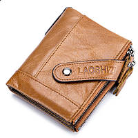 Мужской кошелек из натуральной кожи. Кожаный кошелек мужской портмоне из кожи Светло-коричневый