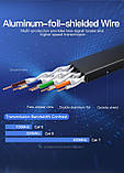 Інтернет-кабель Vention Cat7 гігабітний LAN-кабель RJ45 патч-корд 10 Гбіт/с 8 м Чорний ICABK, фото 10