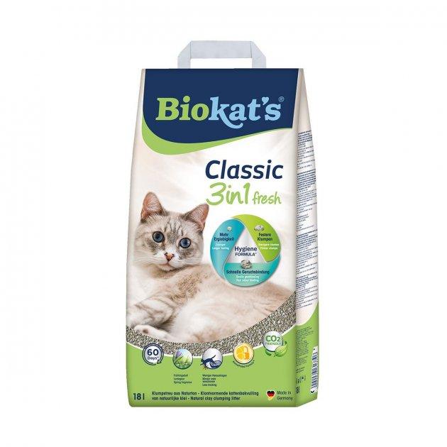 Наповнювач для котячого туалету Biokat's Classic Fresh 3in1 18 л