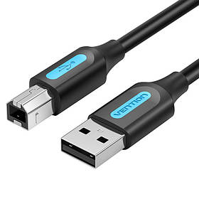 Кабель Vention для принтера Vention USB 2.0 A на USB B, 480 Мбіт/сек 1 м Чорний COQBF