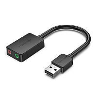 Звуковая карта Vention USB с разъемом для наушников и микрофона крепкий корпус CDYB0