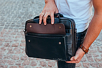 Чоловіча шкіряна сумка портфель для ноутбука  SK N5465 із натуральної шкіри, фото 7