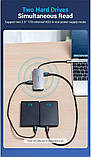 USB-хаб Vention 5 в 1 Type C на 4хUSB 3.0 (5Gbps) та Micro-USB для додаткового живлення Сірий TNAHB, фото 4