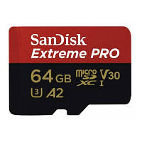 Карта памяти SanDisk 64GB microSDXC class 10 UHS-I U3 Extreme Pro V30 (SDSQXCU-064G-GN6MA)