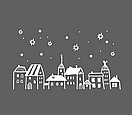 Вінілова інтер'єрна наклейка на Новий рік Щасливе місто (будинки, містечко, зірки), фото 4
