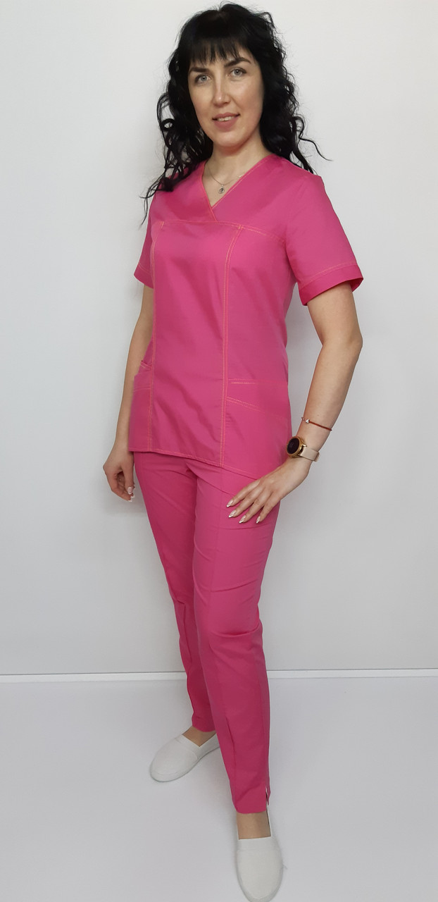 Жіночий медичний костюм Ластівка бавовна короткий рукав, фото 1