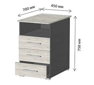 Офісні меблі в офіс для офісу меблі в кабінет керівника Діловий офісні столи шафи тумби Тумба з ящиками приставна (450х700х750)