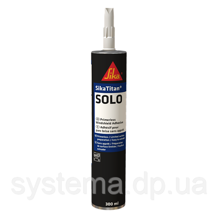 Sikaflex® SOLO (3 години з подушками) - поліуретановий клей для заміни автомобільного скла чорний, 300 мл, фото 1