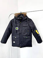 Зимова куртка для хлопчика 146 чорна