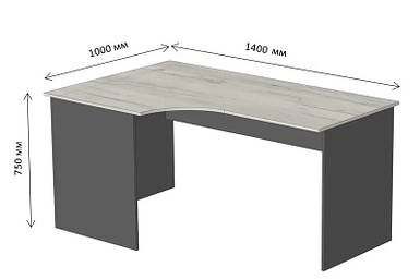 Офісні меблі в офіс для офісу меблі в кабінет керівника Діловий офісні столи шафи тумби Стіл кутовий письмовий (1400х1000х750)